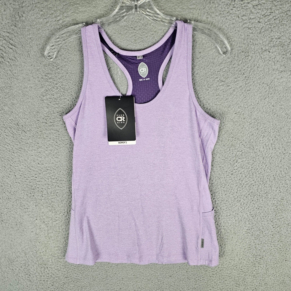 Club Ride Tank Top Womens S Purple Eden Racerback Cycling Pockets SS2081WJTX701